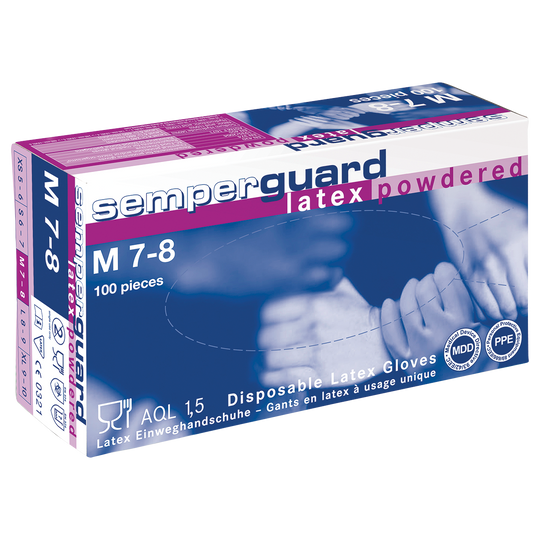 Еднократни ръкавици от латекс SEMPERGUARD LATEX POWDERED - 1 — stenso.ro Еднократни ръкавици от латекс SEMPERGUARD LATEX POWDERED - 1