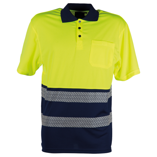 Сигнална тениска с яка GLOW HV YELLOW — stenso.ro Сигнална тениска с яка GLOW HV YELLOW