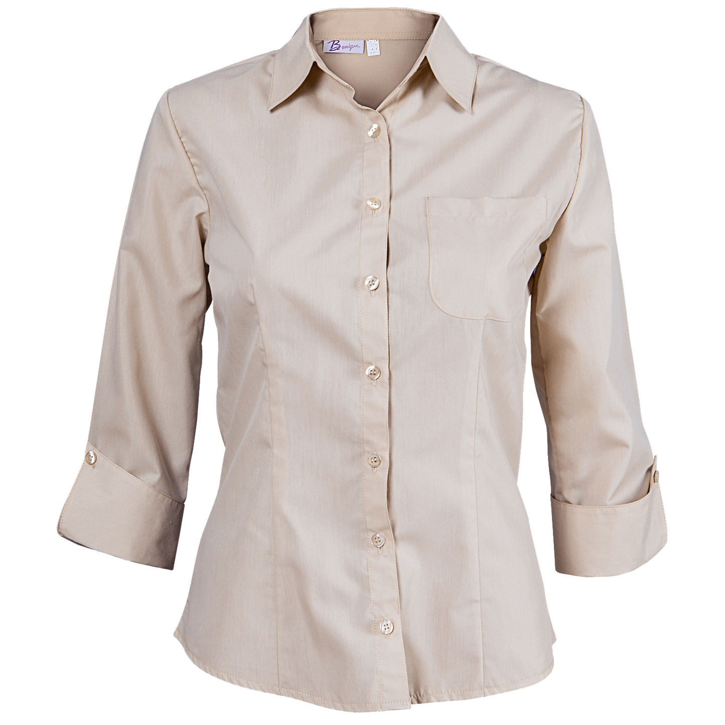 Γυναικείο πουκάμισο με μανίκια 3/4 CAMISA BEIGE — stenso.ro Γυναικείο πουκάμισο με μανίκια 3/4 CAMISA BEIGE