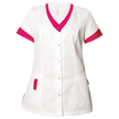 Lady's medical tunic ALEGRA WHITE/DARK PINK — stenso.ro Lady's medical tunic ALEGRA WHITE/DARK PINK