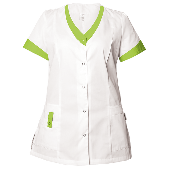 Дамска медицинска туника ALEGRA WHITE/LIGHT GREEN — stenso.ro Дамска медицинска туника ALEGRA WHITE/LIGHT GREEN