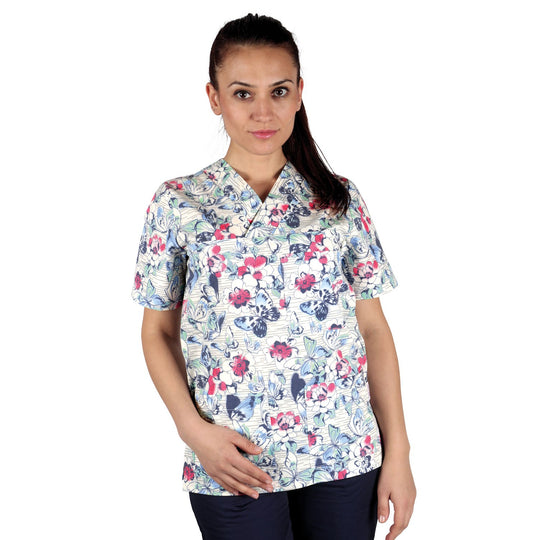 Tunică medicală pentru femei BUTTERFLIES — stenso.ro Tunică medicală pentru femei BUTTERFLIES