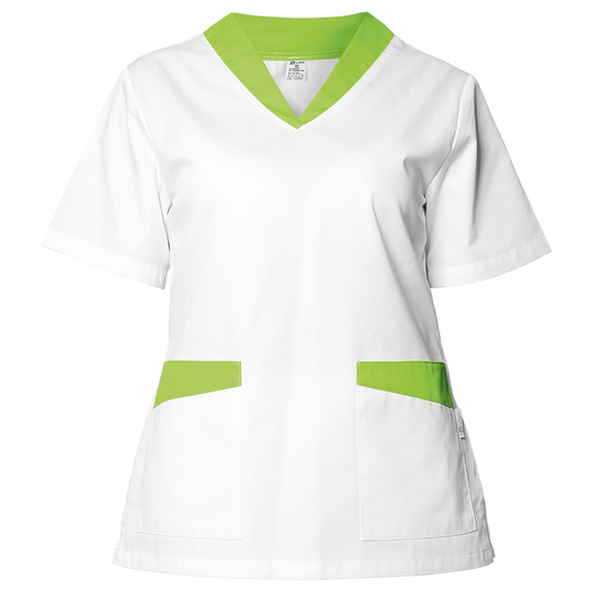 Дамска медицинска туника FABIANA WHITE/LIGHT GREEN — stenso.ro Дамска медицинска туника FABIANA WHITE/LIGHT GREEN