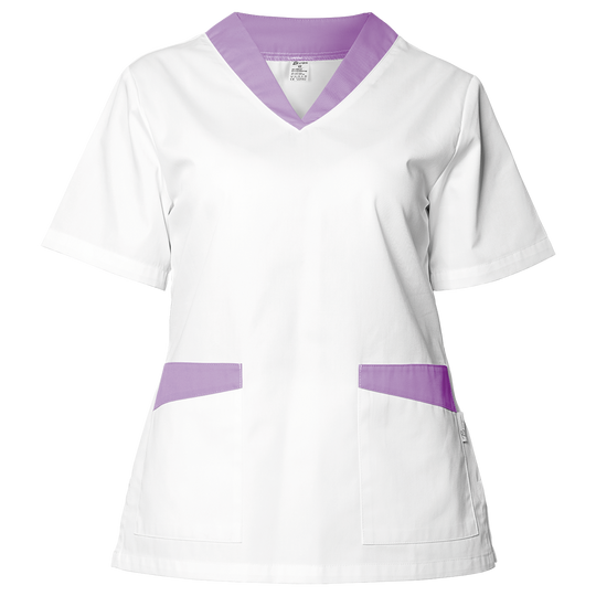 Дамска медицинска туника FABIANA WHITE/PURPLE — stenso.ro Дамска медицинска туника FABIANA WHITE/PURPLE