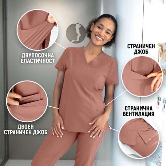 Tunica medicală de damă NOBBY MAUVE - 2 — stenso.ro Tunica medicală de damă NOBBY MAUVE - 2