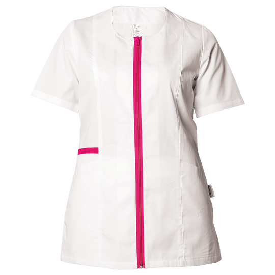 Дамска медицинска туника ZAIRA WHITE/DARK PINK — stenso.ro Дамска медицинска туника ZAIRA WHITE/DARK PINK