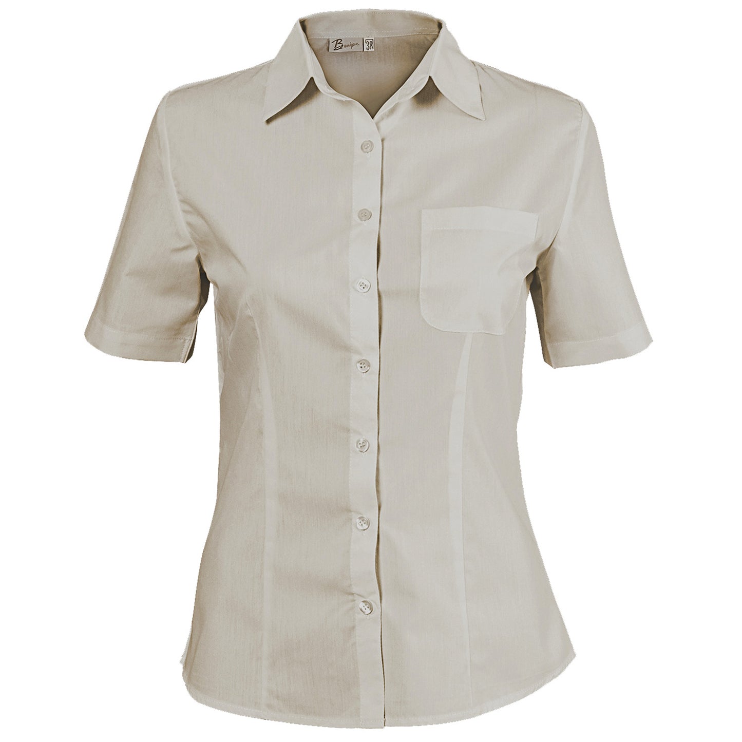 Lady's short sleeve shirt CAMISA BEIGE — stenso.ro Lady's short sleeve shirt CAMISA BEIGE