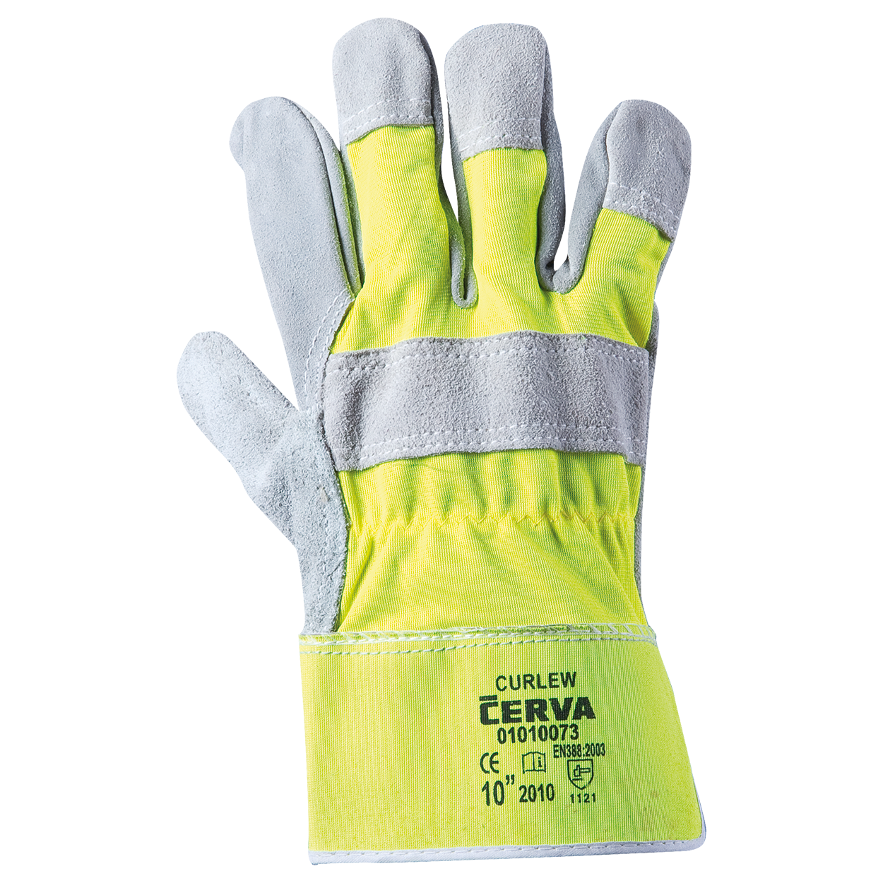 Leather and textile gloves CURLEW HV YELLOW — stenso.ro Leather and textile gloves CURLEW HV YELLOW