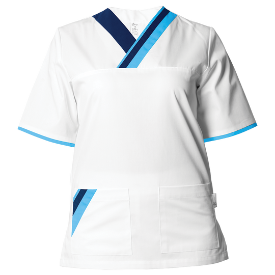 Медицинска туника MARCEL WHITE/BLUE - 1 — stenso.ro Медицинска туника MARCEL WHITE/BLUE - 1