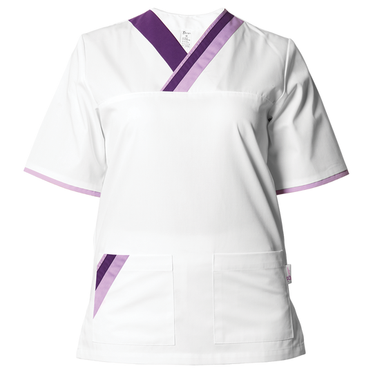 Медицинска туника MARCEL WHITE/PURPLE - 1 — stenso.ro Медицинска туника MARCEL WHITE/PURPLE - 1
