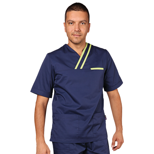 Мъжка медицинска туника OLIVER NAVY/LIGHT GREEN - 2 — stenso.ro Мъжка медицинска туника OLIVER NAVY/LIGHT GREEN - 2