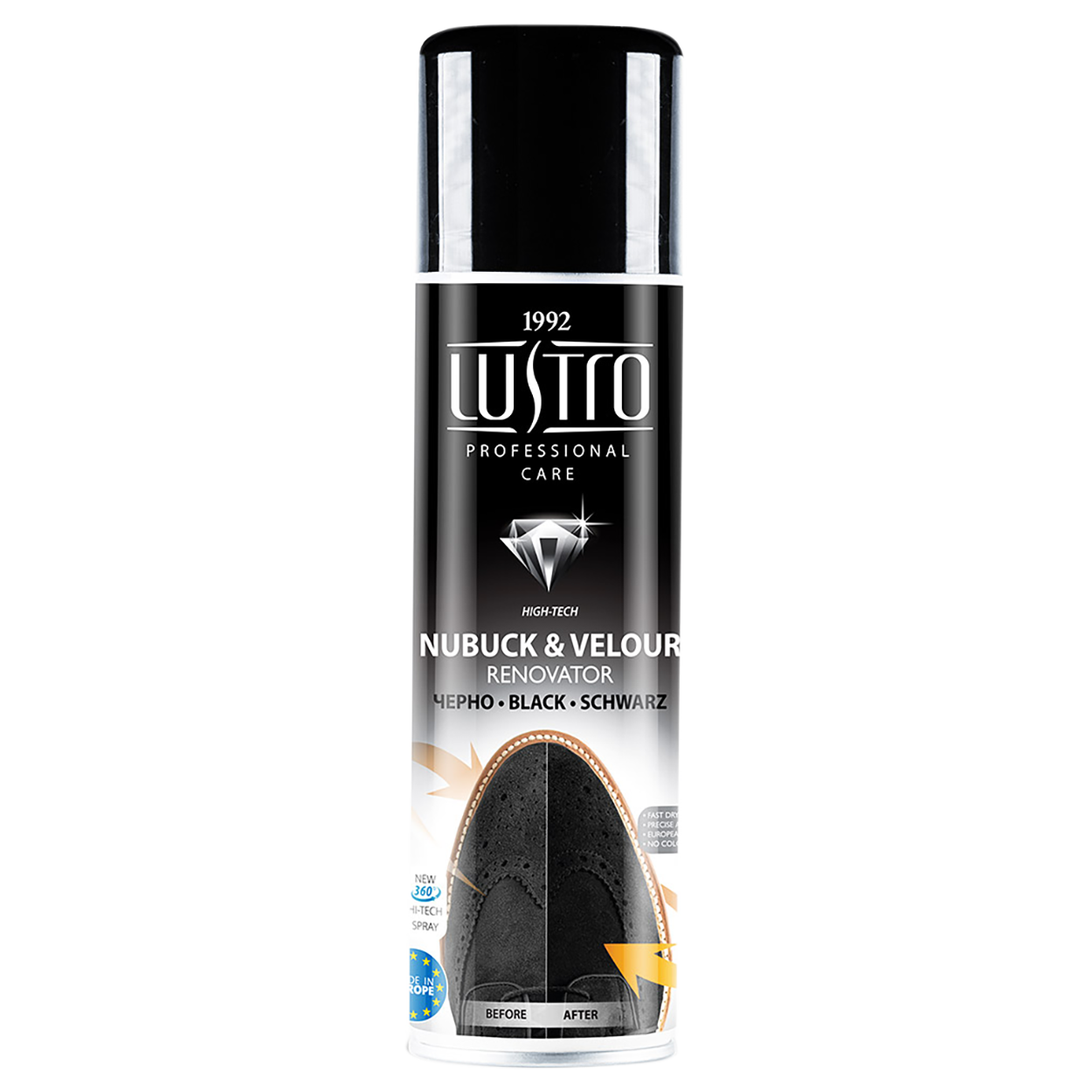 Spray renovator pentru nubuc și piele velur - negru DL — stenso.ro Spray renovator pentru nubuc și piele velur - negru DL