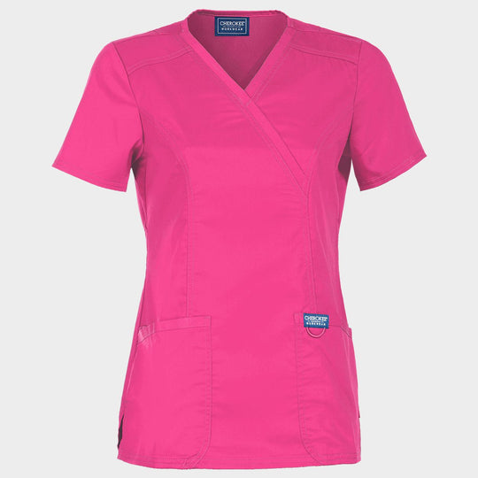 Tunică medicală de damă CHEROKEE WRAP ROZ WWE610 - 1 — stenso.ro Tunică medicală de damă CHEROKEE WRAP ROZ WWE610 - 1