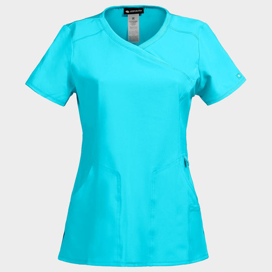 Women's medical tunic CHEROKEE WRAP TURQUOISE CKE2625A - 1 — stenso.ro Women's medical tunic CHEROKEE WRAP TURQUOISE CKE2625A - 1