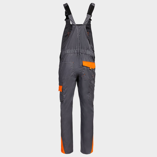 Pantaloni de salopete PRISMA LIGHT STRETCH GRI/PORTOCALIU - 2 — stenso.ro Pantaloni de salopete PRISMA LIGHT STRETCH GRI/PORTOCALIU - 2