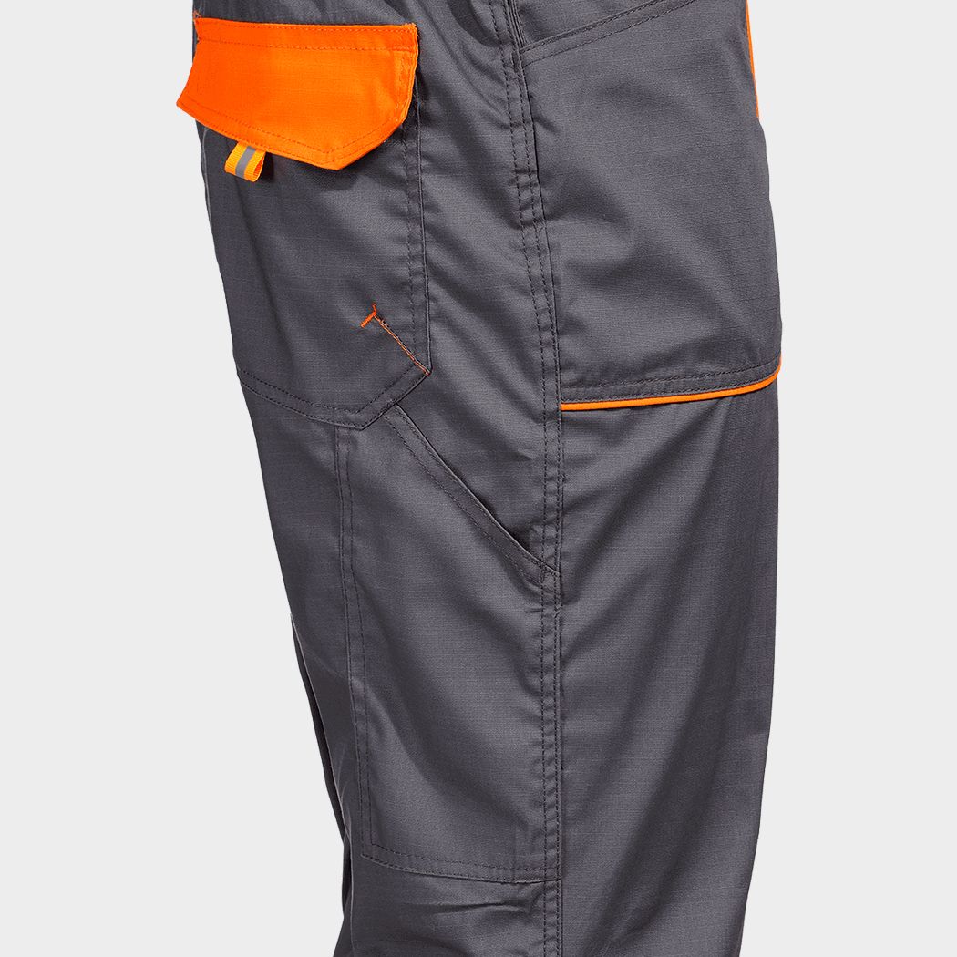Pantaloni de salopete PRISMA LIGHT STRETCH GRI/PORTOCALIU - 6 — stenso.ro Pantaloni de salopete PRISMA LIGHT STRETCH GRI/PORTOCALIU - 6