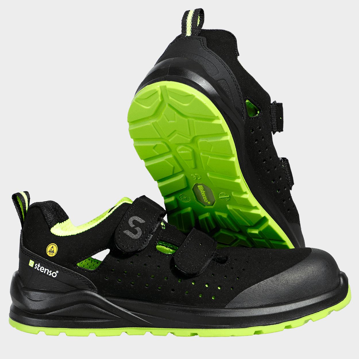 Sandale de lucru JETT S1PS ESD NEGRU/VERDE - 6 — stenso.ro Sandale de lucru JETT S1PS ESD NEGRU/VERDE - 6