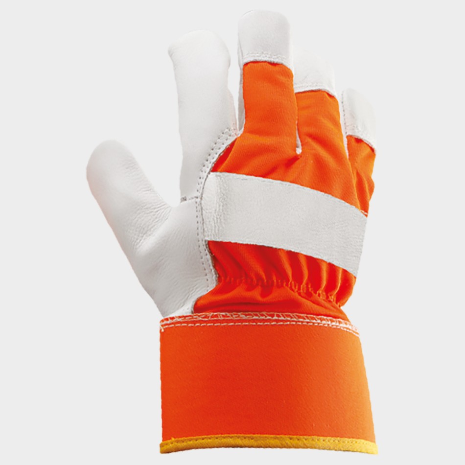 CURLEW HV ORANGE Leather and textile gloves