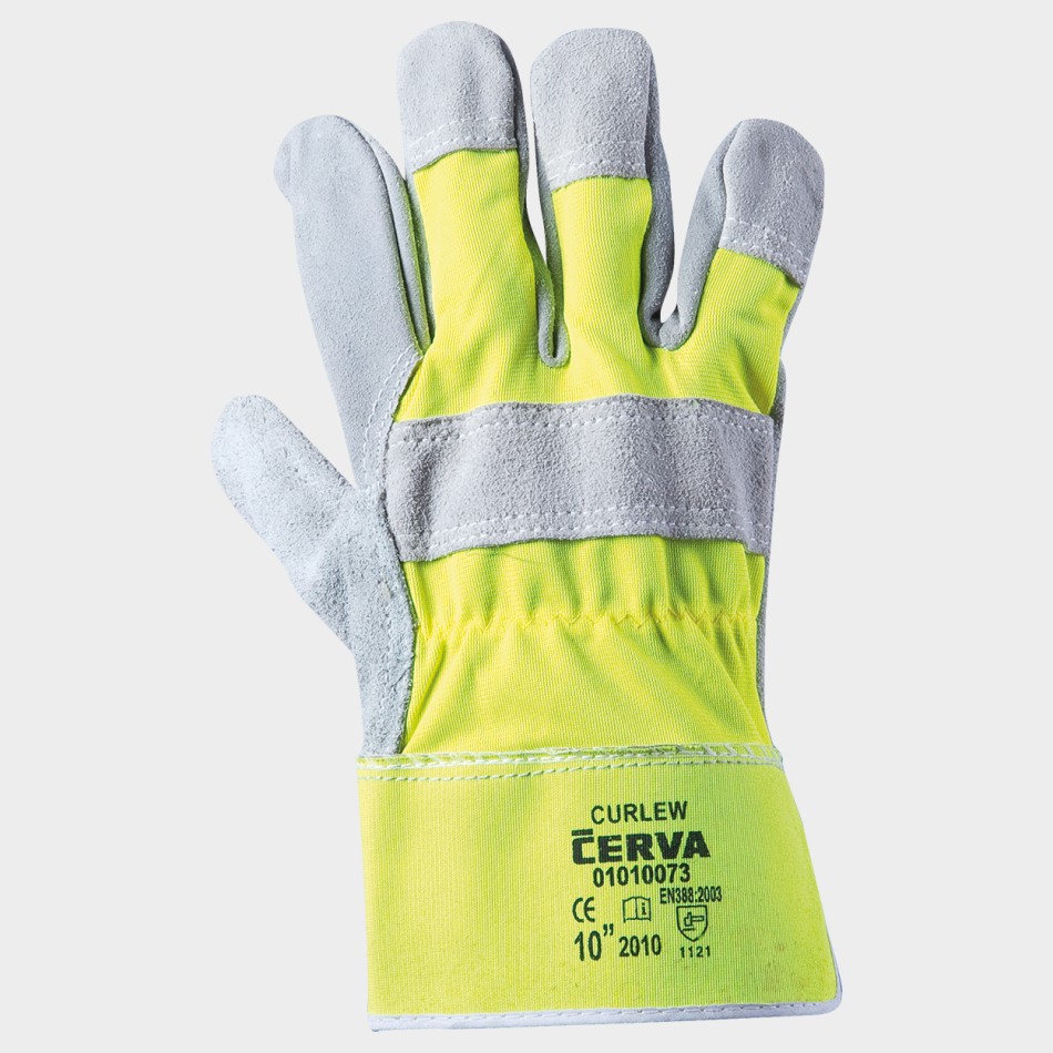 CURLEW HV YELLOW Leather and textile gloves