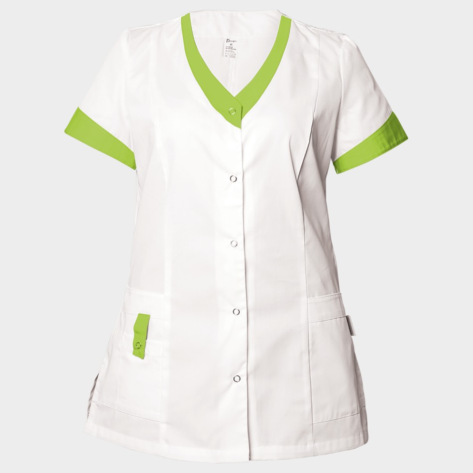 Tunică medicală pentru femei ALEGRA ALB/VERDE DESCHIS