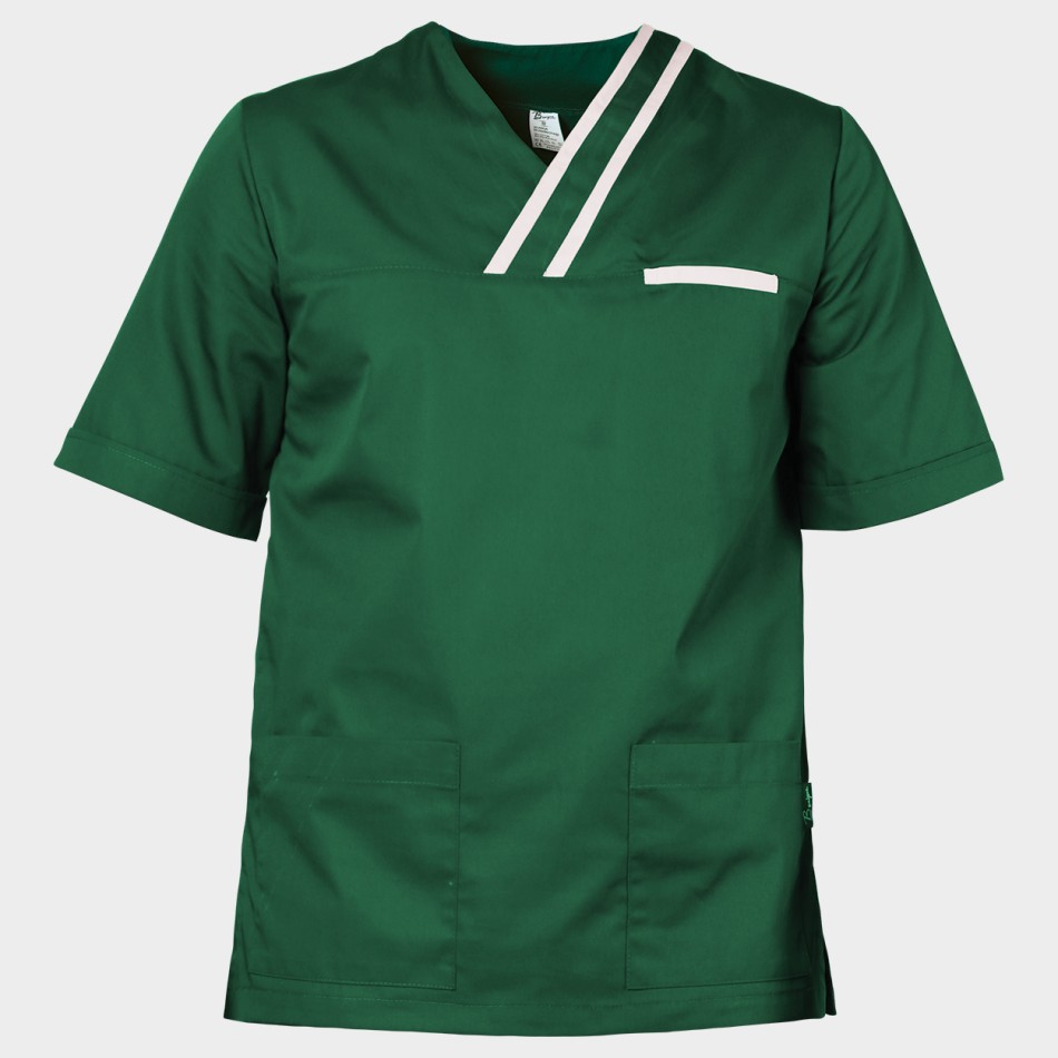 Tunică medicală pentru bărbați OLIVER VERDE/ALB