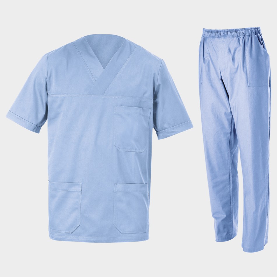 Tunică medicală cu pantaloni M3 ALBASTRU DESCHIS