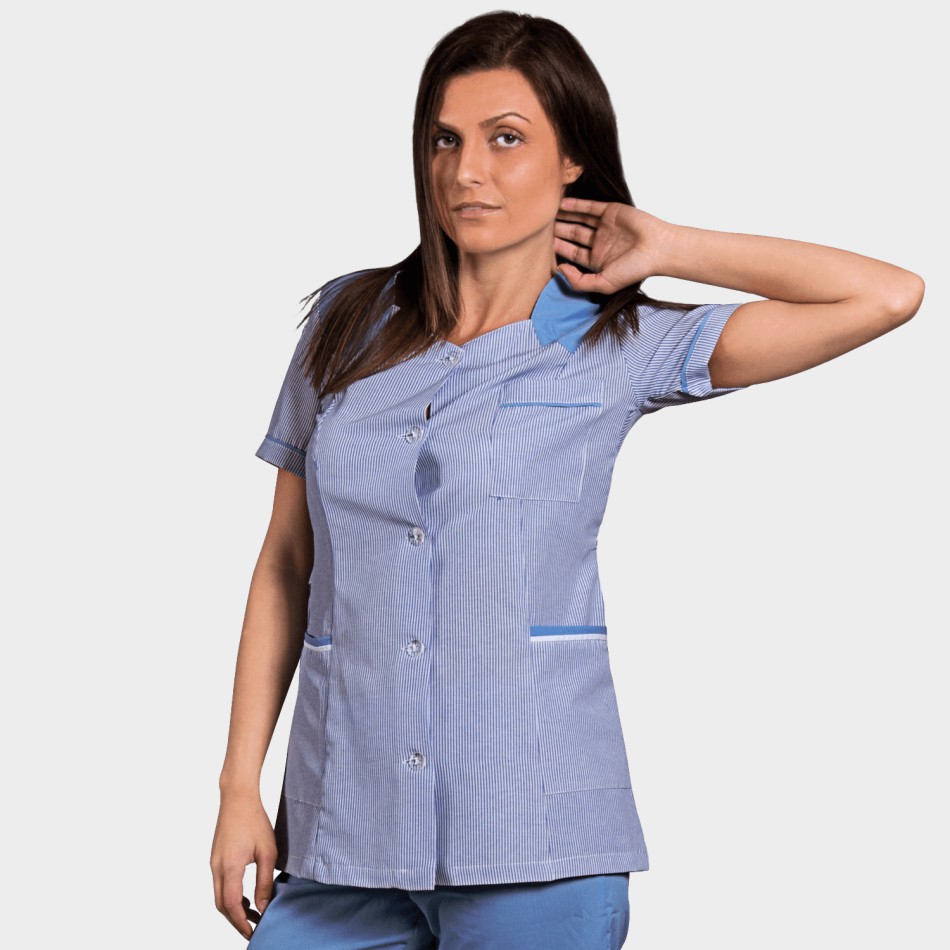 Tunică de lucru pentru femei X10 ALBASTRU STRIPE