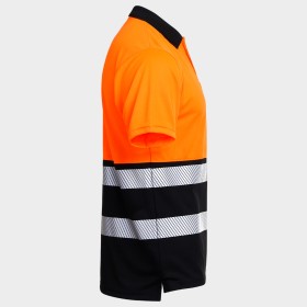 Polo tricou reflectorizant PRISMA HV PORTOCALIU/NEGRU 5