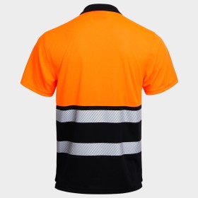 Polo tricou reflectorizant PRISMA HV PORTOCALIU/NEGRU 3