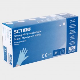 Mănuși de unică folosință din nitril SETINO NITRILE ALBASTRU PREMIUM