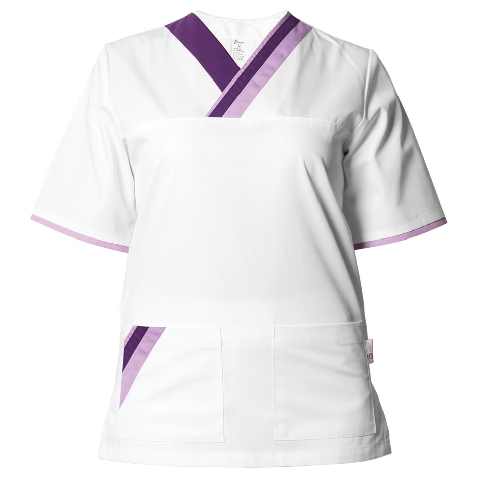 Tunică medicală MARCEL ALB/VIOLET