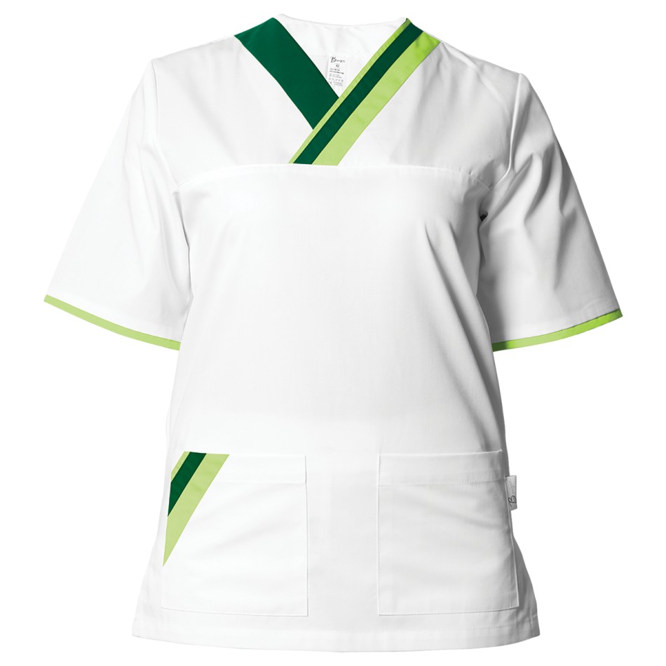 Tunică medicală MARCEL ALB/VERDE