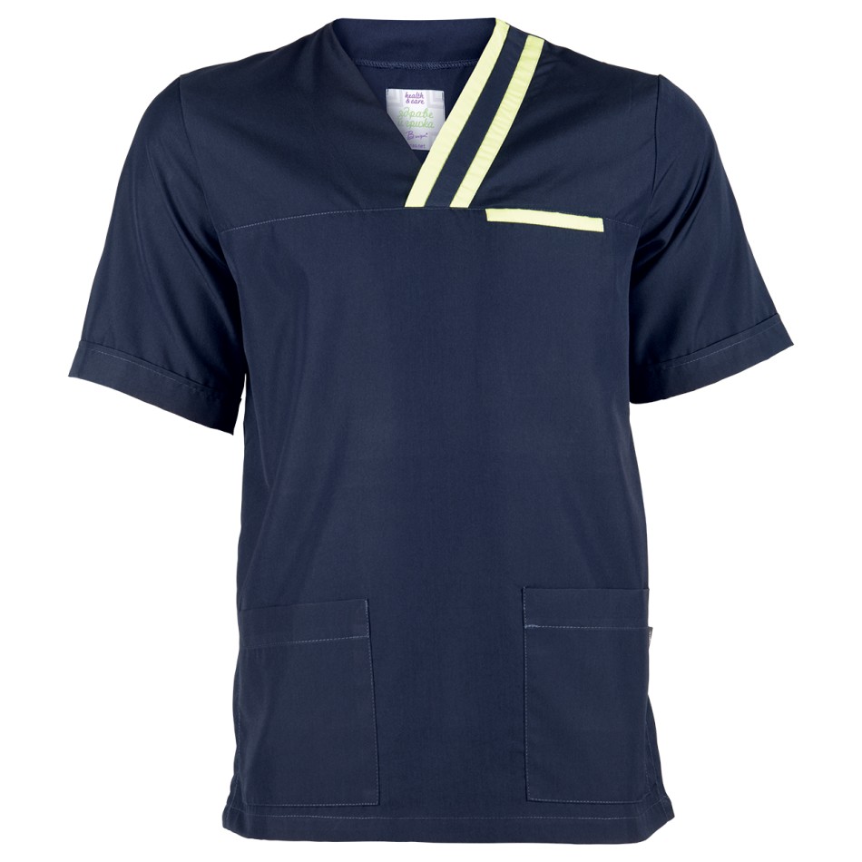 Tunică medicală pentru bărbați OLIVER ALBASTRU MARIN/VERDE DESCHIS