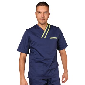 Tunică medicală pentru bărbați OLIVER ALBASTRU MARIN/VERDE DESCHIS 2
