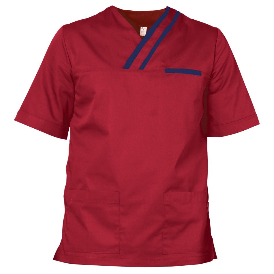 Tunică medicală pentru bărbați OLIVER DARK ROȘU/ALBASTRU MARIN