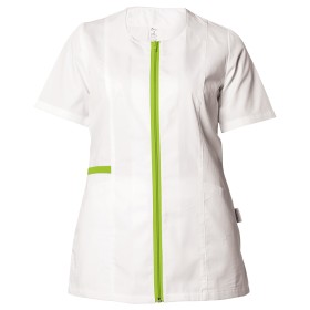 Tunică medicală pentru femei ZAIRA ALB/VERDE DESCHIS