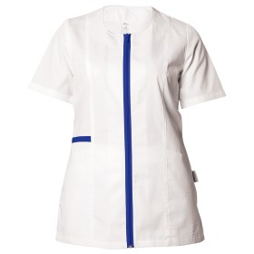 Tunică medicală pentru femei ZAIRA ALB/ALBASTRU