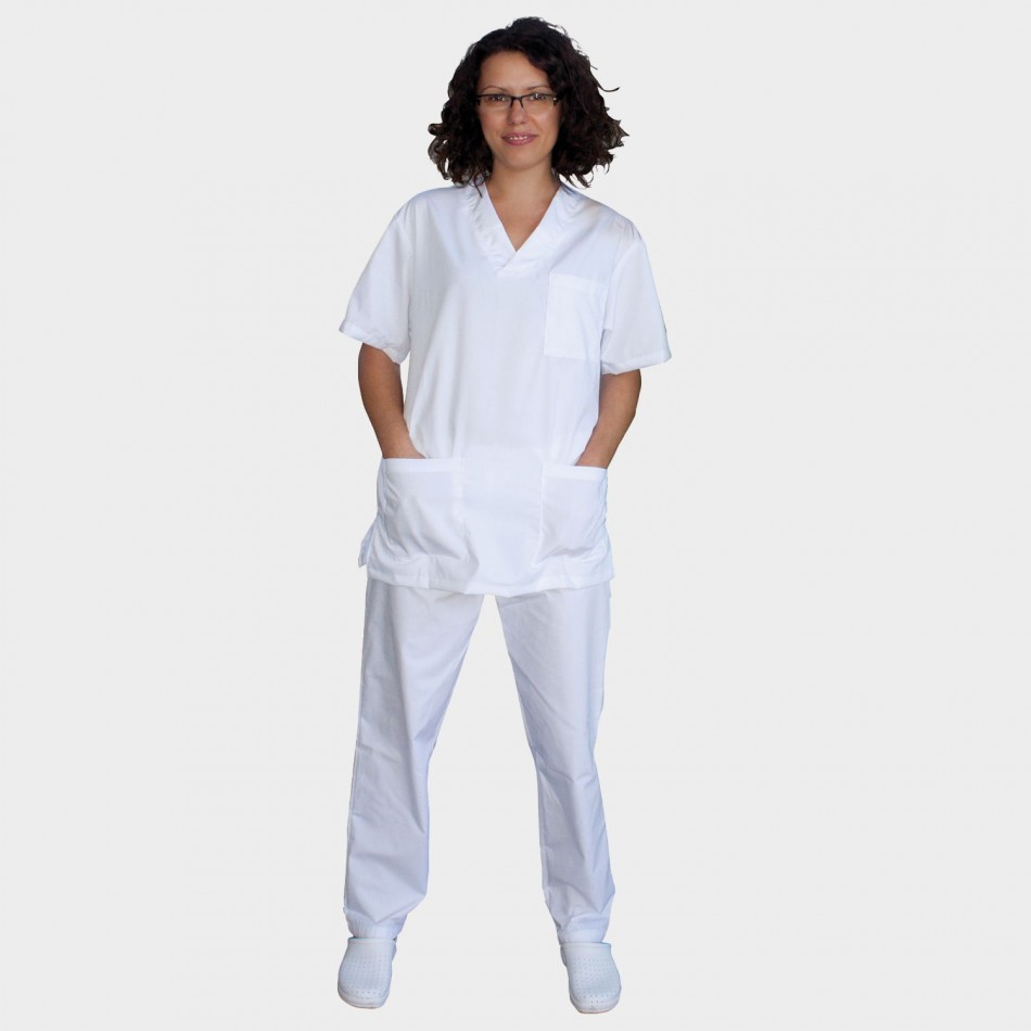 Tunică medicală cu pantaloni MK3 WHITE