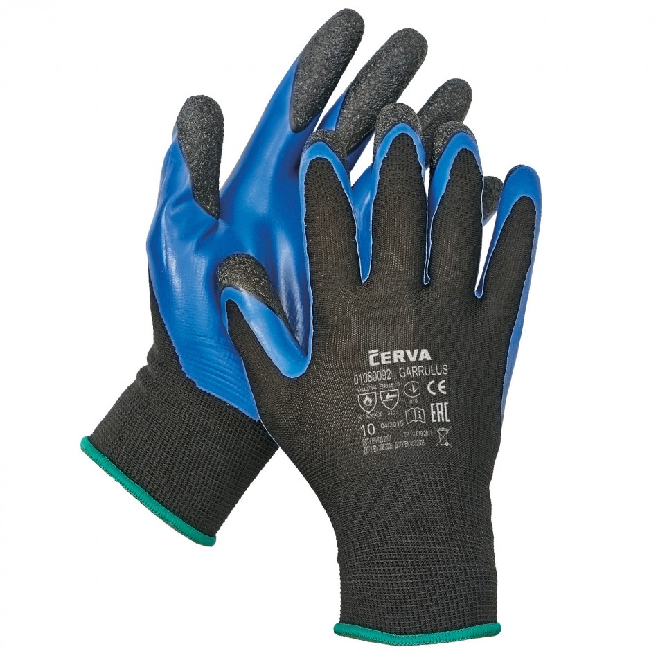 GARRULUS Latex dipped gloves