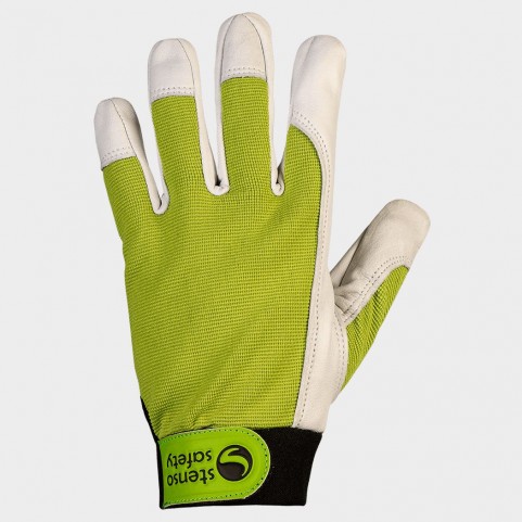 Mănuși din piele și material textil GILT GREEN