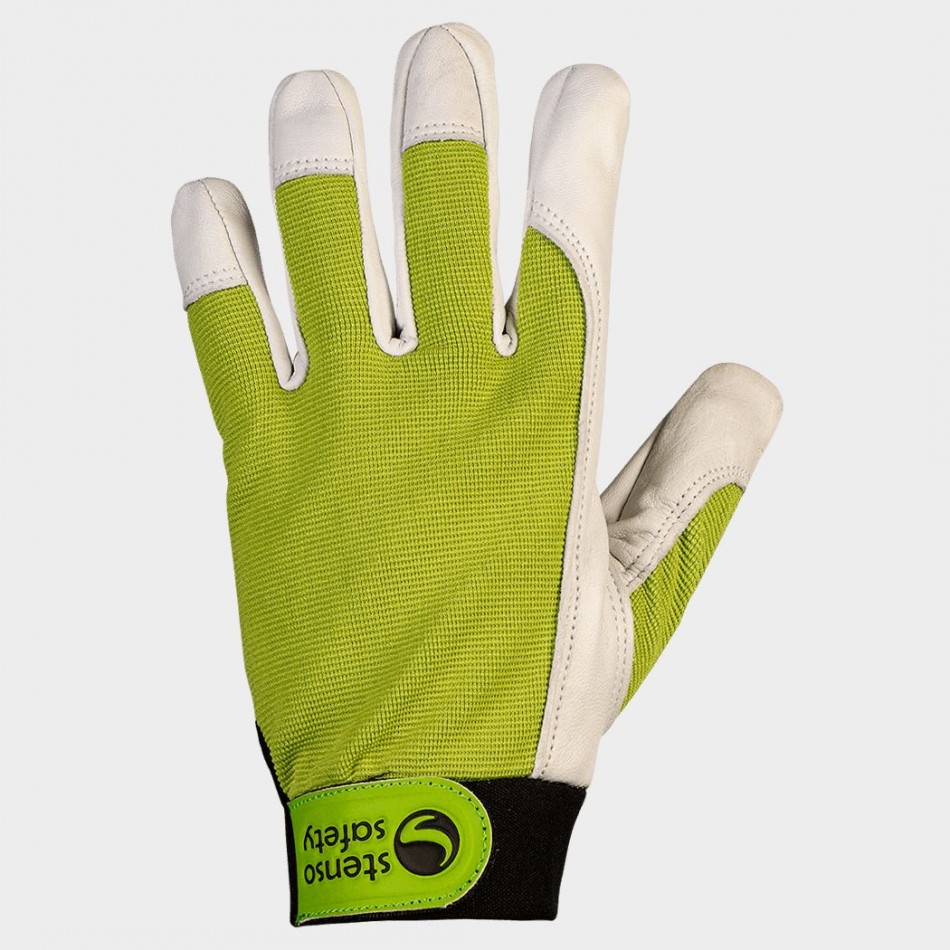 Mănuși din piele și material textil GILT GREEN