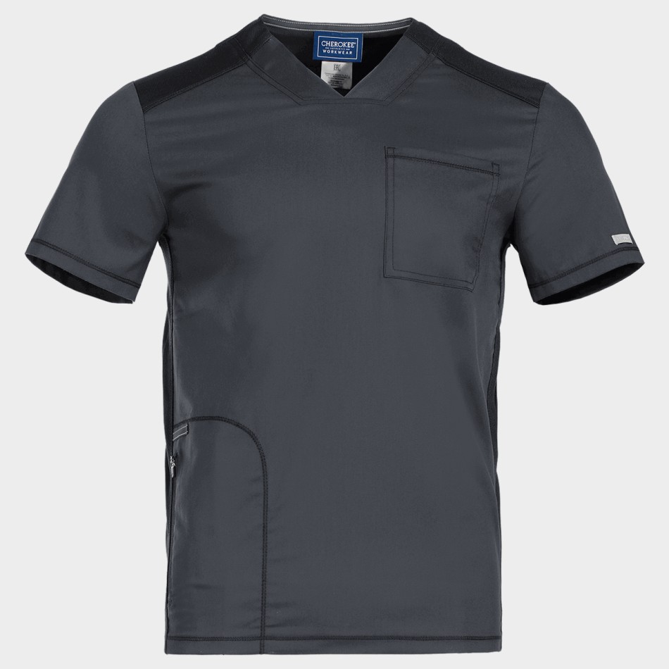 Tunică medicală de bărbat CHEROKEE V-NECK GRI WWE603