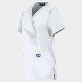 Tunică medicală de damă CHEROKEE WRAP ALB WWE610 3