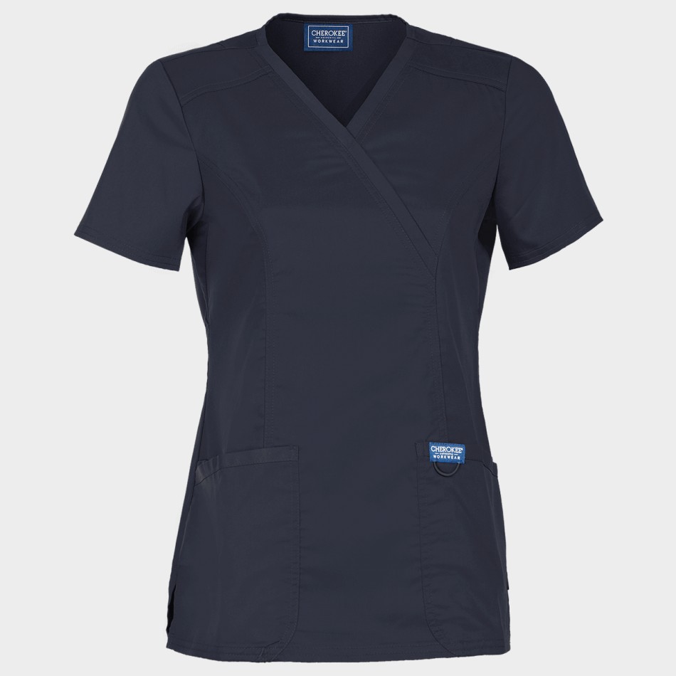 Tunică medicală de damă CHEROKEE WRAP GRI WWE610