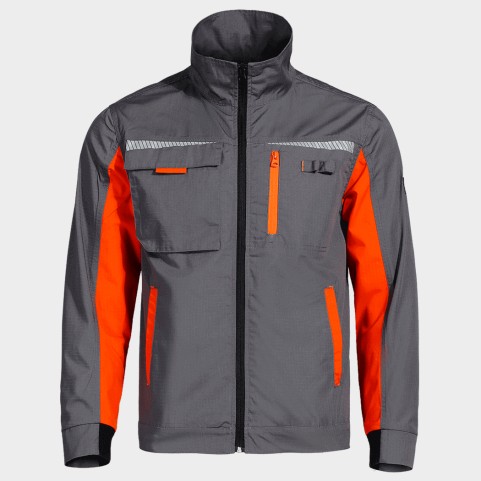 Jachetă de lucru PRISMA LIGHT STRETCH GRI/PORTOCALIU