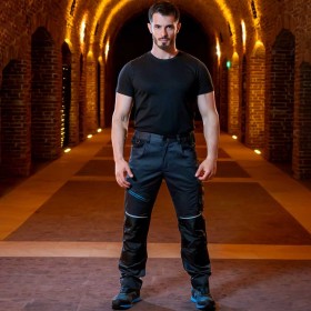 Pantaloni de lucru REVOLT 4STRETCH GREY/BLACK/PETROL 2