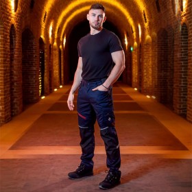 Pantaloni de lucru REVOLT 4STRETCH ALBASTRU MARIN/NEGRU 2