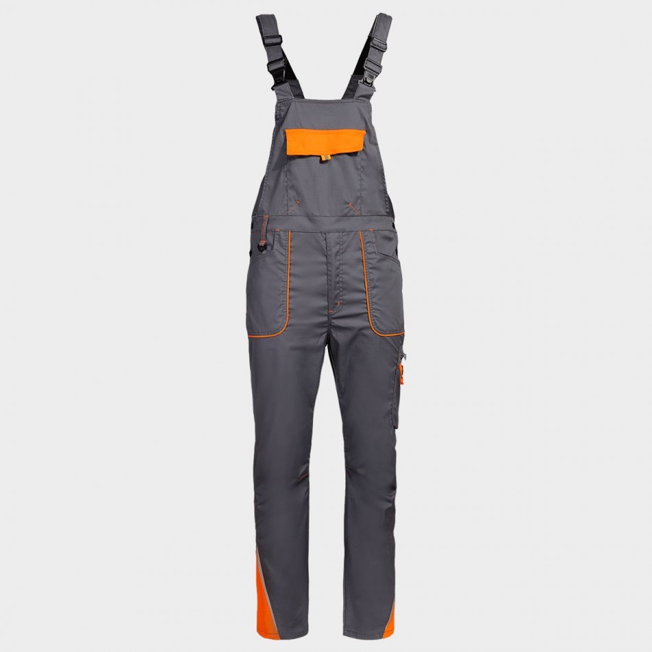 Pantaloni de salopete PRISMA LIGHT STRETCH GRI/PORTOCALIU - Stenso.ro Pantaloni de salopete PRISMA LIGHT STRETCH GRI/PORTOCALIU