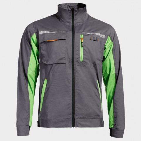 Jachetă de lucru PRISMA LIGHT STRETCH GRI/VERDE
