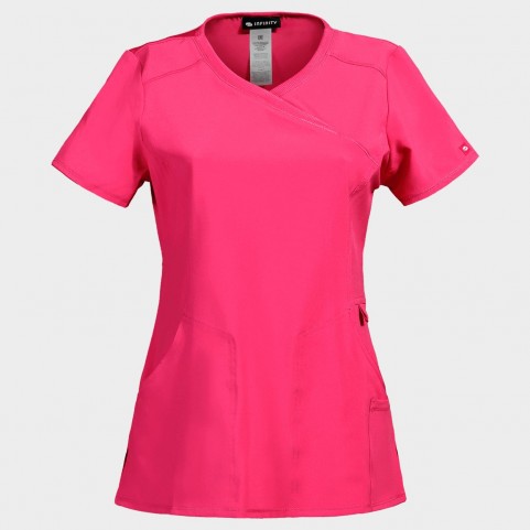 Tunică medicală pentru femei CHEROKEE WRAP ROZ CKE2625A